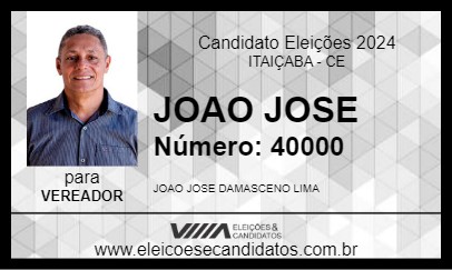 Candidato JOAO JOSE 2024 - ITAIÇABA - Eleições