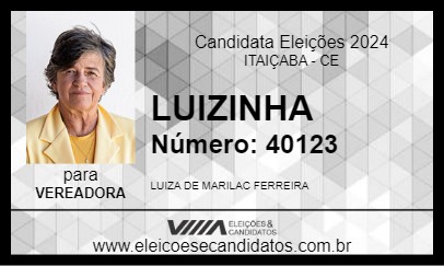 Candidato LUIZINHA 2024 - ITAIÇABA - Eleições