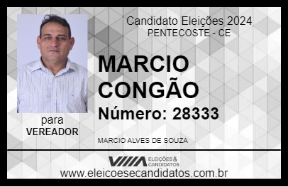 Candidato MARCIO CONGÃO 2024 - PENTECOSTE - Eleições