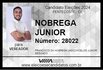 Candidato NOBREGA JUNIOR 2024 - PENTECOSTE - Eleições