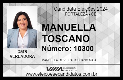 Candidato MANUELLA TOSCANO 2024 - FORTALEZA - Eleições