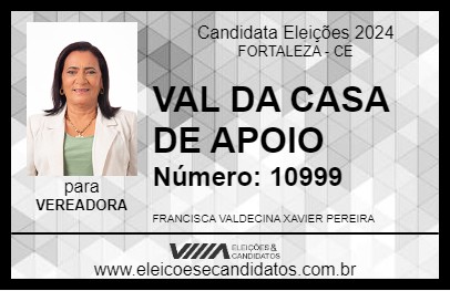 Candidato VAL DA CASA DE APOIO 2024 - FORTALEZA - Eleições