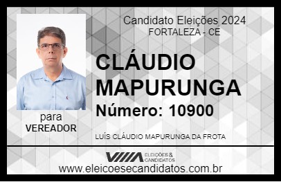 Candidato CLÁUDIO MAPURUNGA 2024 - FORTALEZA - Eleições