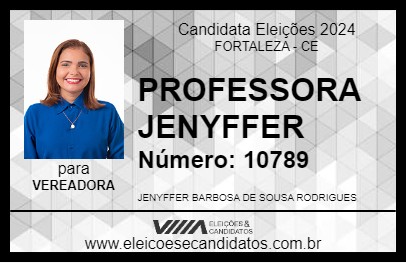 Candidato PROFESSORA JENYFFER 2024 - FORTALEZA - Eleições