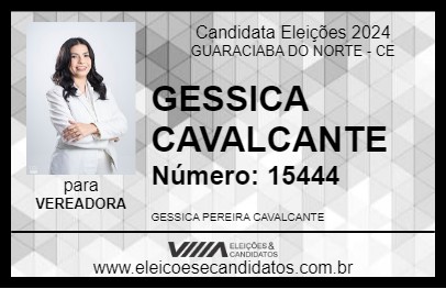 Candidato GESSICA CAVALCANTE 2024 - GUARACIABA DO NORTE - Eleições