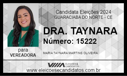 Candidato DRA. TAYNARA 2024 - GUARACIABA DO NORTE - Eleições