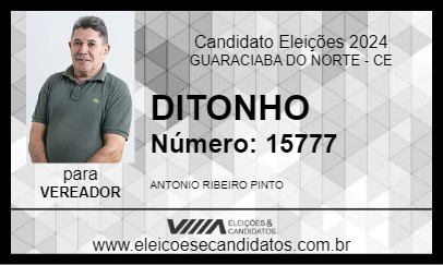 Candidato DITONHO 2024 - GUARACIABA DO NORTE - Eleições