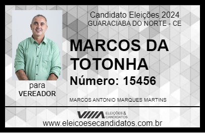 Candidato MARCOS DA TOTONHA 2024 - GUARACIABA DO NORTE - Eleições