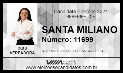 Candidato SANTA MILIANO 2024 - BEBERIBE - Eleições