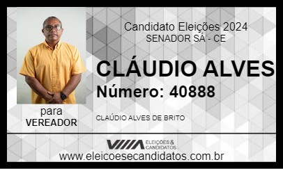 Candidato CLÁUDIO  ALVES 2024 - SENADOR SÁ - Eleições