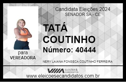 Candidato TATÁ COUTINHO 2024 - SENADOR SÁ - Eleições