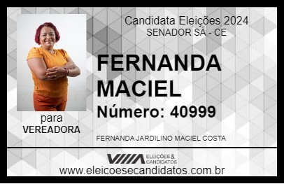 Candidato FERNANDA MACIEL 2024 - SENADOR SÁ - Eleições