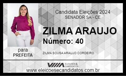 Candidato ZILMA ARAUJO 2024 - SENADOR SÁ - Eleições