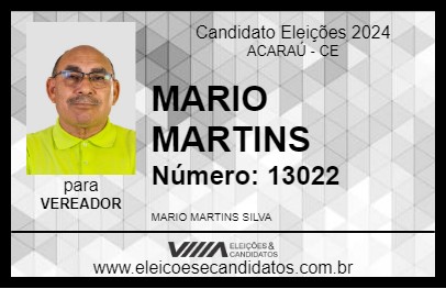 Candidato MARIO MARTINS 2024 - ACARAÚ - Eleições