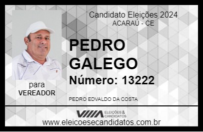 Candidato PEDRO GALEGO 2024 - ACARAÚ - Eleições