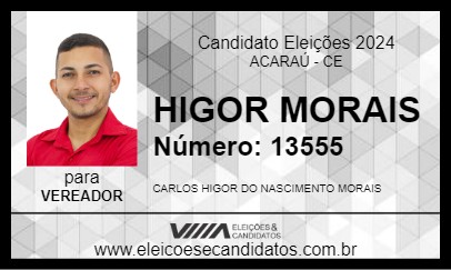 Candidato HIGOR MORAIS 2024 - ACARAÚ - Eleições