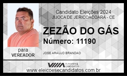 Candidato ZEZÃO DO GÁS 2024 - JIJOCA DE JERICOACOARA - Eleições