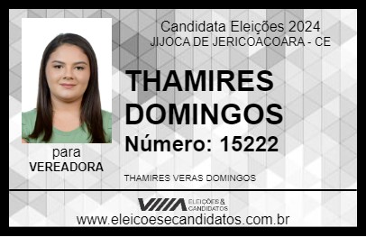 Candidato THAMIRES DOMINGOS 2024 - JIJOCA DE JERICOACOARA - Eleições