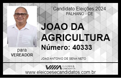 Candidato JOAO DA AGRICULTURA 2024 - PALHANO - Eleições