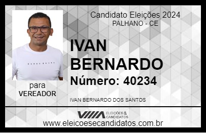 Candidato IVAN BERNARDO 2024 - PALHANO - Eleições