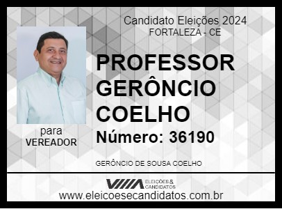 Candidato PROFESSOR GERÔNCIO COELHO 2024 - FORTALEZA - Eleições