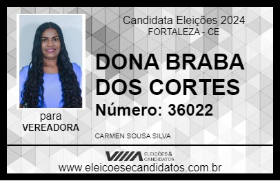 Candidato DONA BRABA DOS CORTES 2024 - FORTALEZA - Eleições