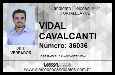 Candidato VIDAL CAVALCANTI 2024 - FORTALEZA - Eleições