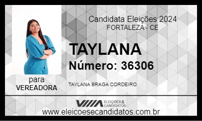 Candidato TAYLANA 2024 - FORTALEZA - Eleições