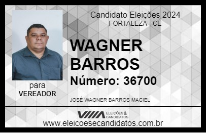 Candidato WAGNER BARROS 2024 - FORTALEZA - Eleições