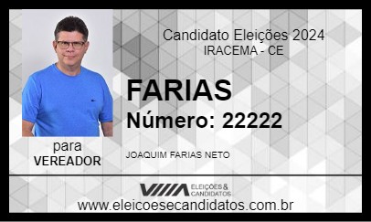 Candidato FARIAS 2024 - IRACEMA - Eleições