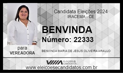 Candidato BENVINDA 2024 - IRACEMA - Eleições