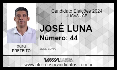 Candidato JOSÉ LUNA 2024 - JUCÁS - Eleições