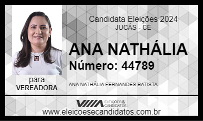 Candidato ANA NATHÁLIA 2024 - JUCÁS - Eleições