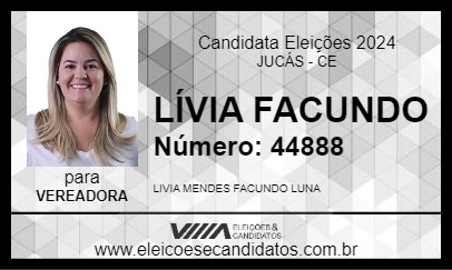 Candidato LÍVIA FACUNDO 2024 - JUCÁS - Eleições