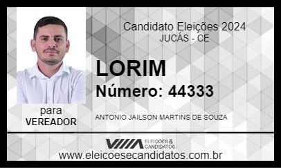 Candidato LORIM 2024 - JUCÁS - Eleições