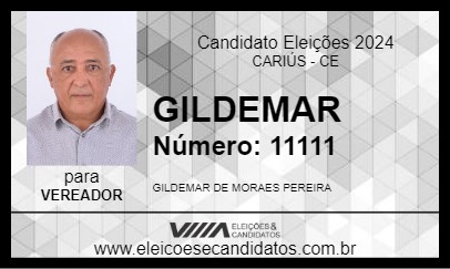 Candidato GILDEMAR 2024 - CARIÚS - Eleições