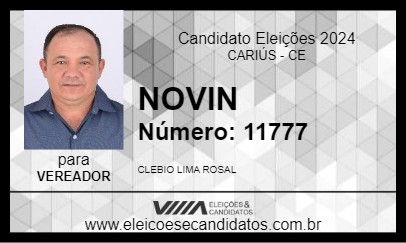 Candidato NOVIM ROSAL 2024 - CARIÚS - Eleições