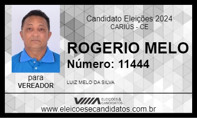 Candidato ROGERIO MELO 2024 - CARIÚS - Eleições