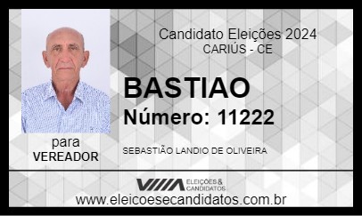 Candidato BASTIAO 2024 - CARIÚS - Eleições