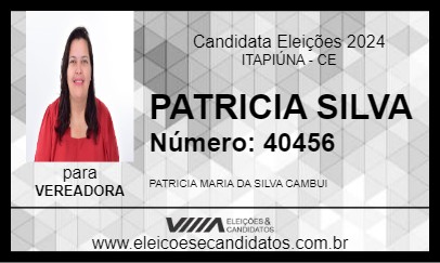 Candidato PATRICIA SILVA 2024 - ITAPIÚNA - Eleições