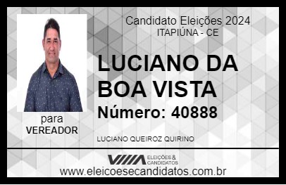 Candidato LUCIANO DA BOA VISTA 2024 - ITAPIÚNA - Eleições