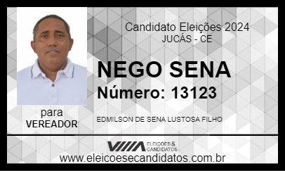 Candidato NEGO SENA 2024 - JUCÁS - Eleições