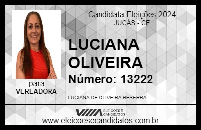 Candidato LUCIANA OLIVEIRA 2024 - JUCÁS - Eleições