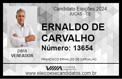 Candidato ERNALDO DE CARVALHO 2024 - JUCÁS - Eleições