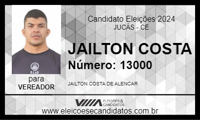 Candidato JAILTON COSTA 2024 - JUCÁS - Eleições