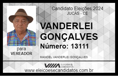 Candidato VANDERLEI GONÇALVES 2024 - JUCÁS - Eleições