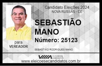 Candidato SEBASTIÃO MANO 2024 - NOVA RUSSAS - Eleições