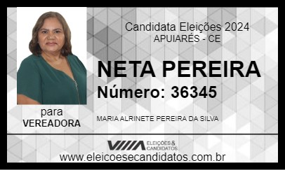 Candidato NETA PEREIRA 2024 - APUIARÉS - Eleições