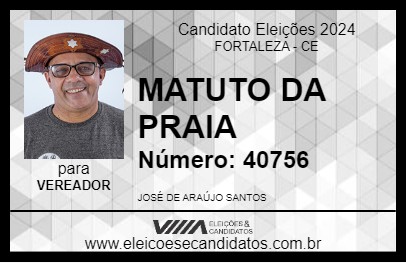 Candidato MATUTO DA PRAIA 2024 - FORTALEZA - Eleições