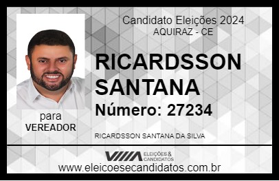 Candidato RICARDSSON SANTANA 2024 - AQUIRAZ - Eleições